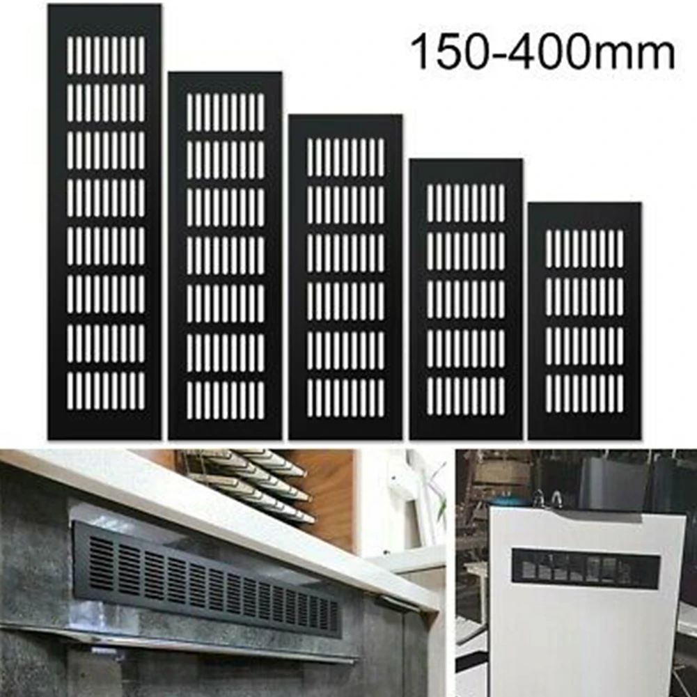 Ventilation Grille Air Vent Grille Replacement Ventilation Cover 150-400mm Accessory Aluminum Alloy Black Duct