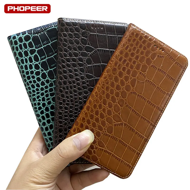 Crocodilo Couro Genuíno Flip Case para Samsung Tampa da Carteira do Telefone Cases Galaxy A11 A12 A21 A31 A41 A51 A71 A81 A91 5g - Image 4
