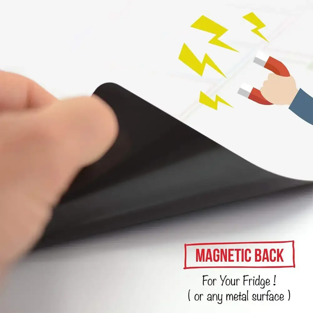 A3 A4 WhiteBoard Magnetic Dry Erase Board Refrigerator Magnet Marker Sheet Kitchen Erasable Flexible Fridge Memo Grocery List
