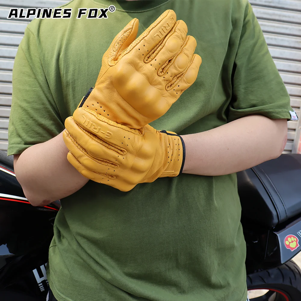 E-RIIL Motorcycle Gloves Vintage Motorcycle Leather Gloves