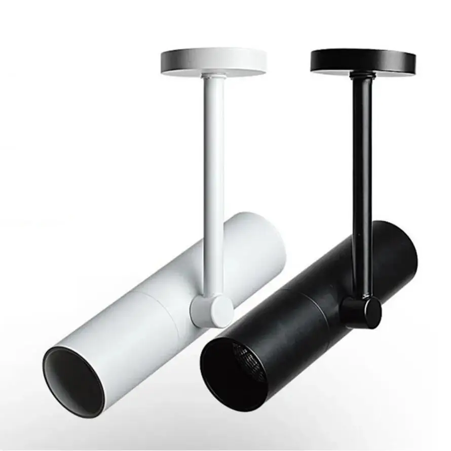 LED Track Lighting Modern Design Black White AC90-240V 12W 15W COB Rail Lamps for Home Commercial Retail Spotlight