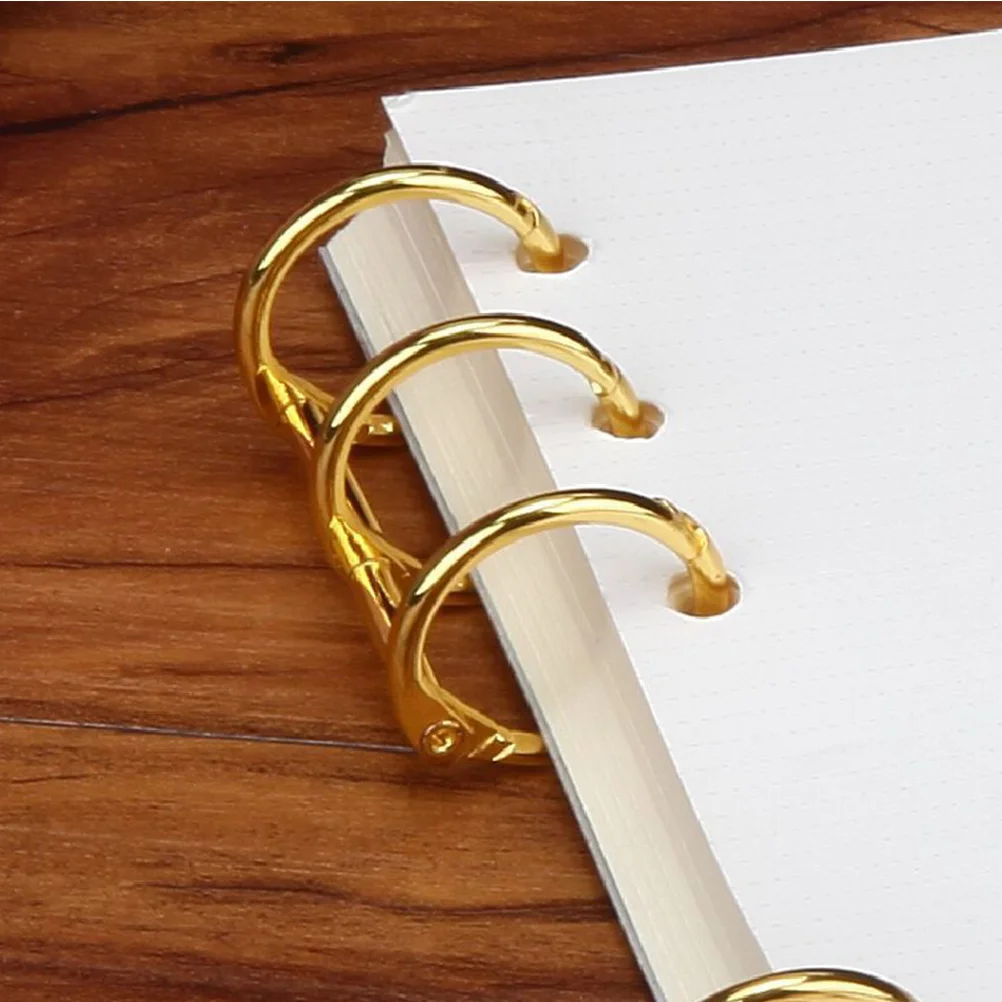 6Pcs Nickel Color Iron Material Binder Rings For Office School Use Loose Leaf Three Hole Metal Diy Book Binding Combs