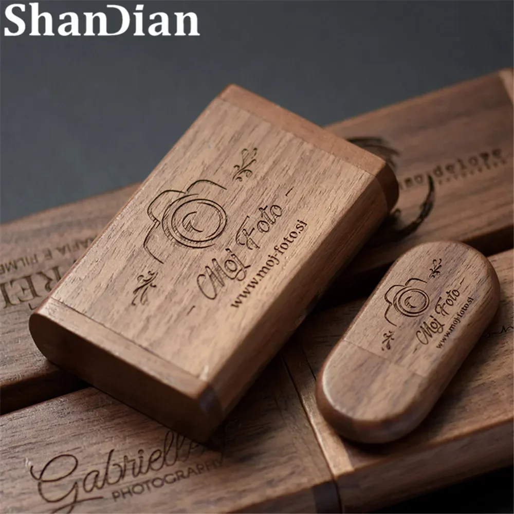 

USB-флеш-накопитель SHANDIAN деревянный с логотипом на заказ, 4/16/32/64/128 ГБ