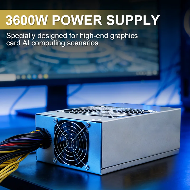 220V 3600W ATX 전원 공급 장치, 완전 모듈식 PSU, AI 컴퓨팅 설계, 딥 러닝 지원, RTX 5090 GPU 서버 워크스테이션용