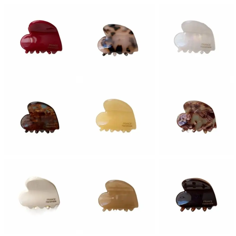 Fashion Acetic Acid Love Heart Hair Claw Y2K Barrettes Mini Hair Claw Hair Accessories Headwear Hair Grab Clip Party