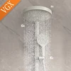 VGX White Shower System Set Bathroom Shower Faucet Set 3-way Rainfall Shower Set Shower Mixer Crane with Hand Shower Set Grey 3