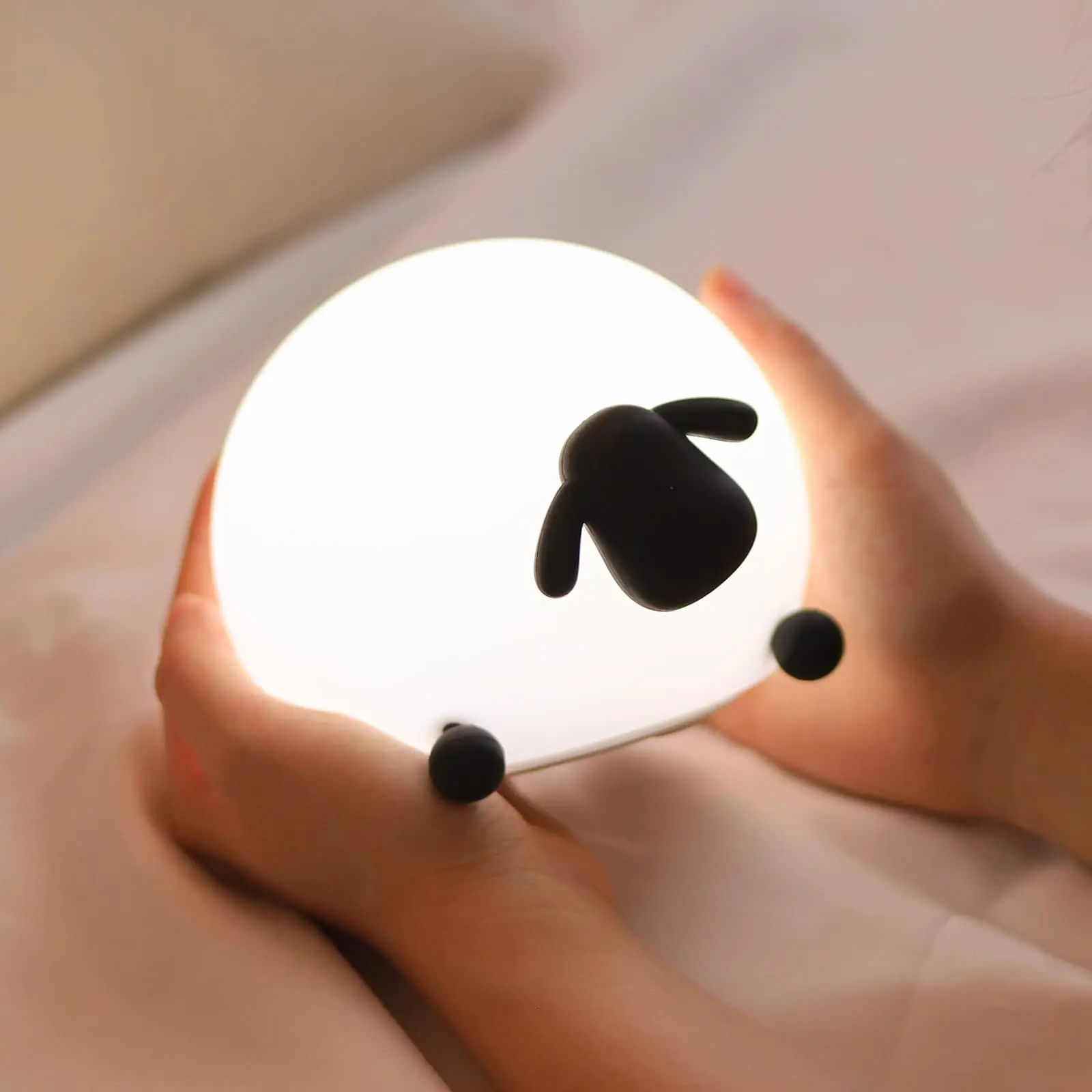 

LED Night Lights Cute Sheep Silicone Touch Lamp USB Charging Dimmable Timing Bedside Decor Kids Baby nightlight Birthday Gift