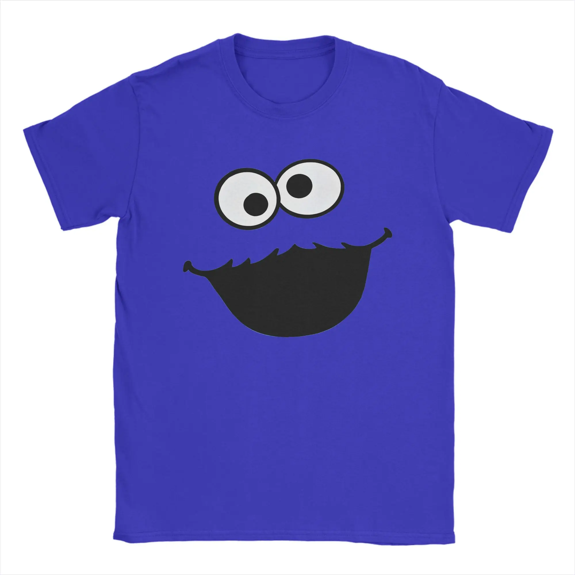 Sesames Streets Cookie Monster Face T-Shirts für Männer und Frauen, einzigartige Baumwoll-T-Shirts, Rundhals-T-Shirts, kurzärmelige Oberteile, originell