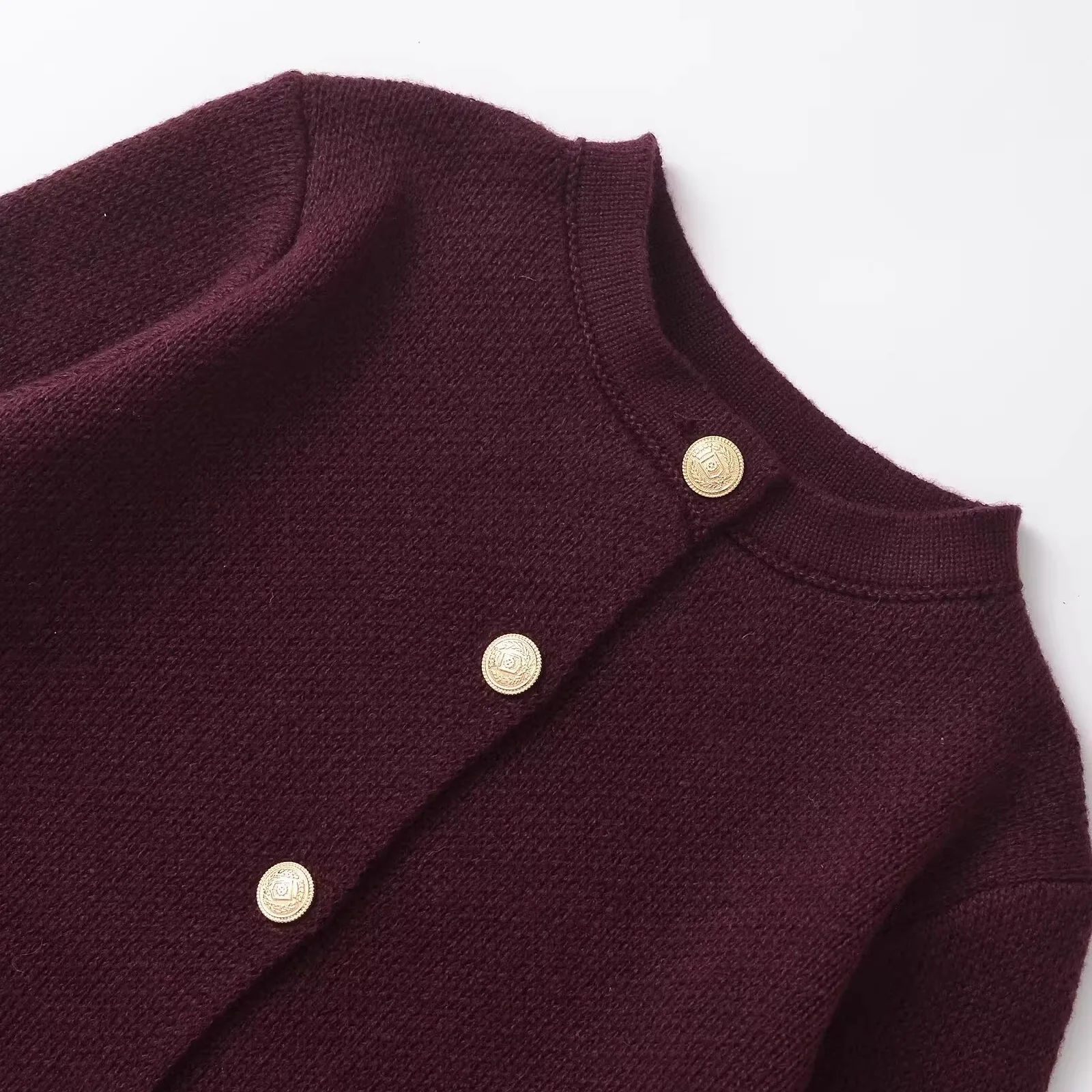 JNLEAOG Faionable Gold Button Knitted Jaet Women's Casual Sle Pure Cotton Polyester Fiber Long Sve ort Coat