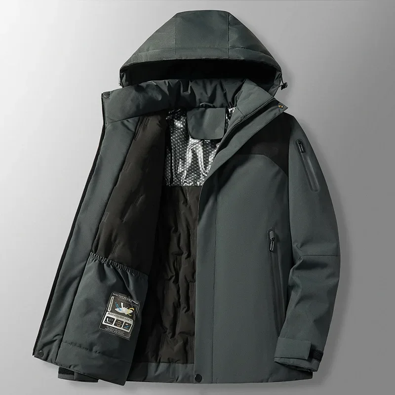 Graphene Heating Outdoor Jacket Men Women Winter Thickened Parks Warm Cotton Clothing Waterproof Unisex Down Hooded Coat Outwear 2