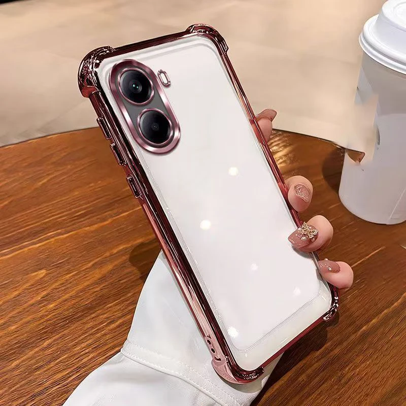 Enhanced Protective Silicone Back Cover with Plated Finish