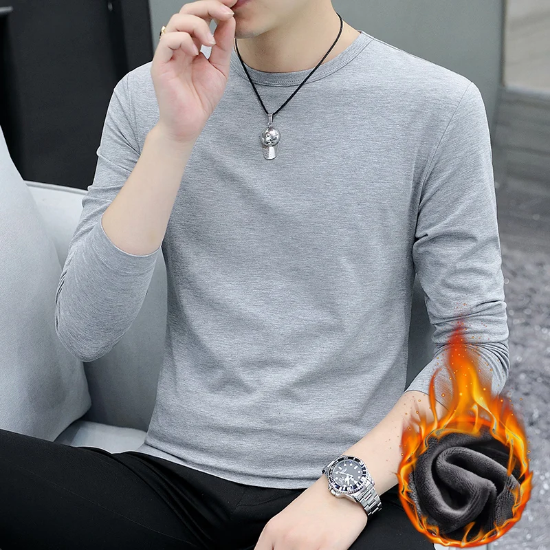 

Simple And Warm Round Neck Boys Pile Padded Long-sleeved Top, Basic And Versatile Base Shirt T-shirt 5696