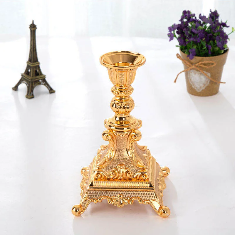 

European style hot selling classical single head Candlestick home decoration process metal ornaments