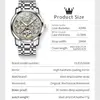 OLEVS 6668 Luxury Skeleton Automatic Mechanical Men Watch Top Brand Movement Roman Scale Calendar Waterproof Business Men Watch 6