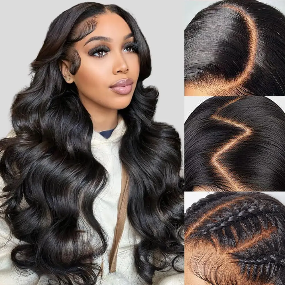Color: #2, Ships From: CHINA, Stretched Length: 34inches, Density: 200% - Body Wave 13x6 Lace Front Wigs Human Hair 200 Density Brazilian Remy Human Hair Wigs 13x4 Transparent Lace For Women 30 32 Inch