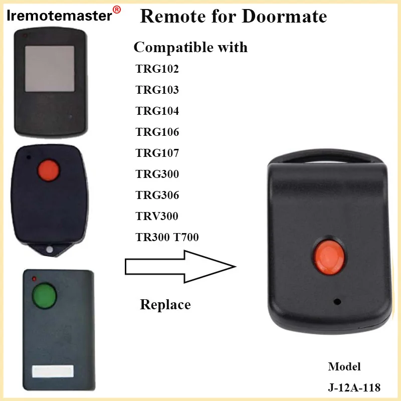 

For Doormate TRG107 T700 TRG-306 TRG102 Compatible 303MHZ Garage Door Remote Control Gate Opener Command Replacement