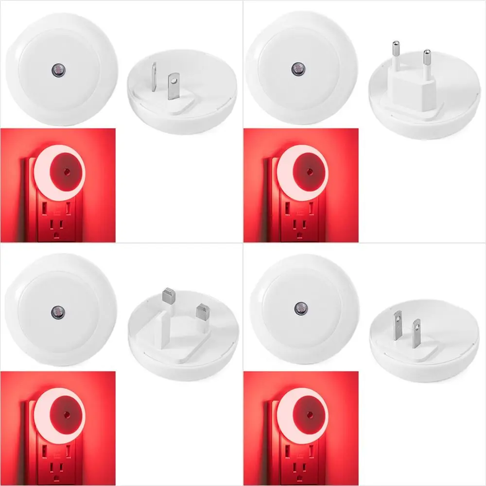 

New Bedroom Red Light Rotundity Light Controlled Induction Light Led Night Light Smart Lights Energy Saving Socket Light