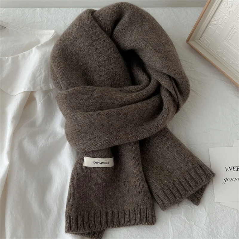 100% pure wool scarf Korean cute male and female couples winter warm neck