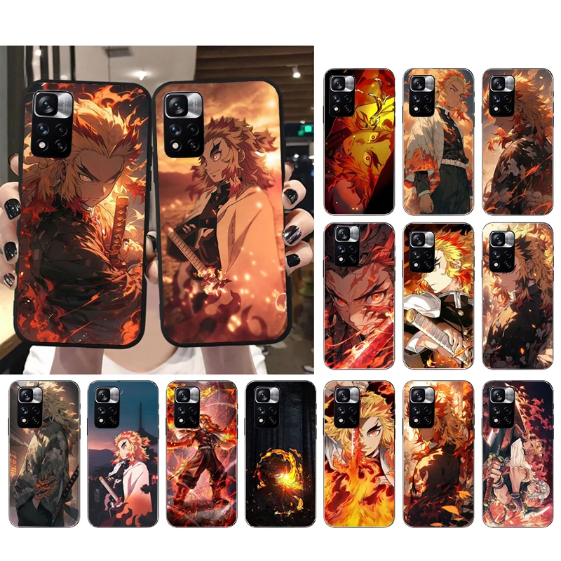 

Rengoku Demon slayer Phone Case For Xiaomi Redmi Note 12 Pro 11S 11 10 Pro 10S Note 12R 12S 12 ProPlus Redmi 10 9C