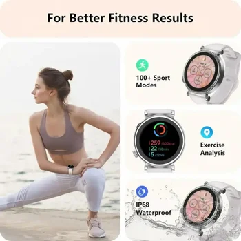 Smart Watch for Women, Fitness Tracker & Activity Tracker with Bluetooth Calls (Answer/Make), 1.8' HD/AMOLED Smartwatch for IOS/Android, 100+ Sport Modes, IP67 Waterproof, Heart Rate/SpO2/Sleep Monitor, 7 Bands 7