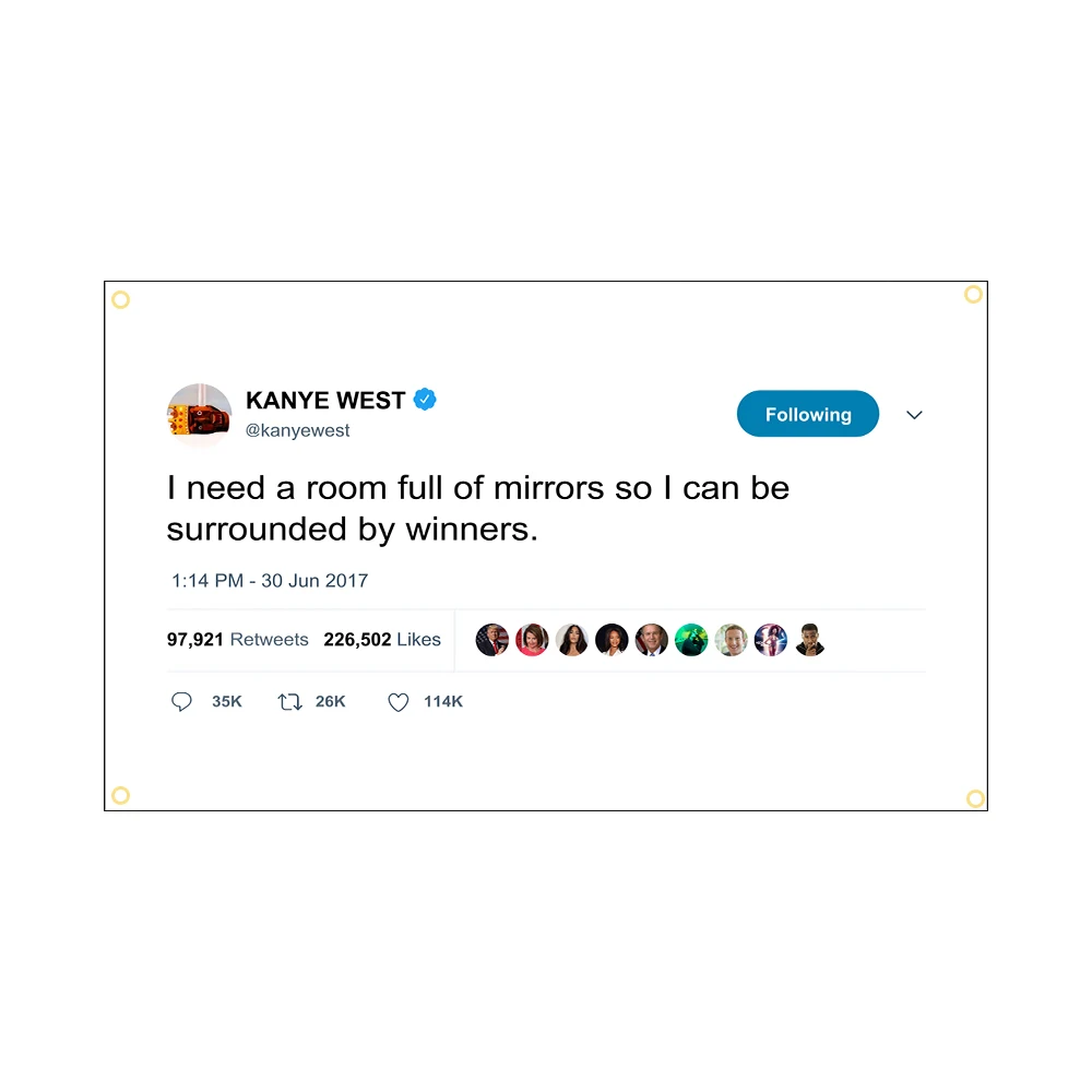 

FLAGCORE 3X5Fts Funny Kanye West Mirror Flag ft flag banner-ft Flag Decor,flag Decoration Banner Flag Banner