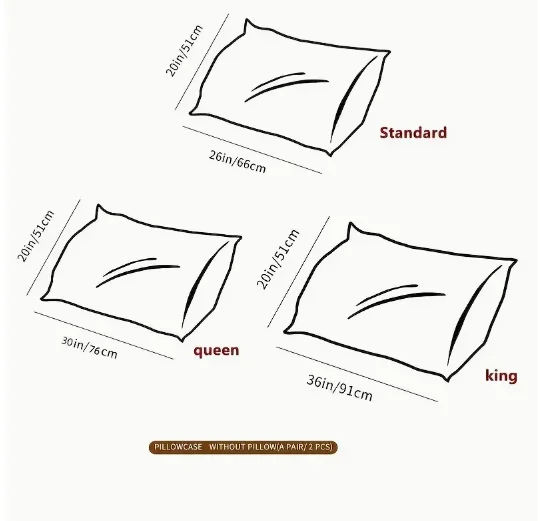 2PCS  Pillowcase Bedroom Pillowcase, Comfortable Soft Pillow Covers, Insert Not Included 2