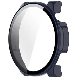Amazfit Balance Durable Protective Case with Tempered Glass Screen Protector and Bumper Cover Accessories - Amazfit Balance (Ink Blue)