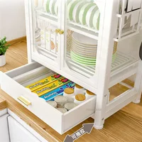Home Corner Shelf Kitchen Cabinets Drawer Type Cupboard Kitchen Countertop Storage Box with Dishes and Chopsticks Storage Rack 2
