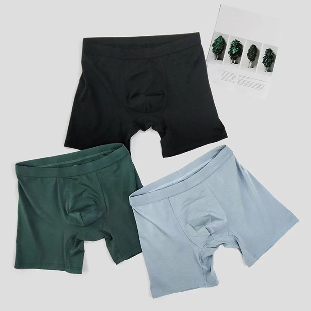Ropa interior de moda para hombre, Bóxer transpirable, bragas elásticas sólidas, pantalones cortos, lencería