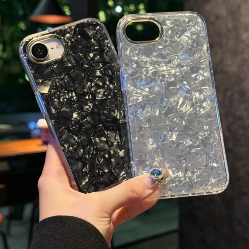 Luxury Aurora Glossy Shell Pattern Shockproof Case with Bright Laser Finish