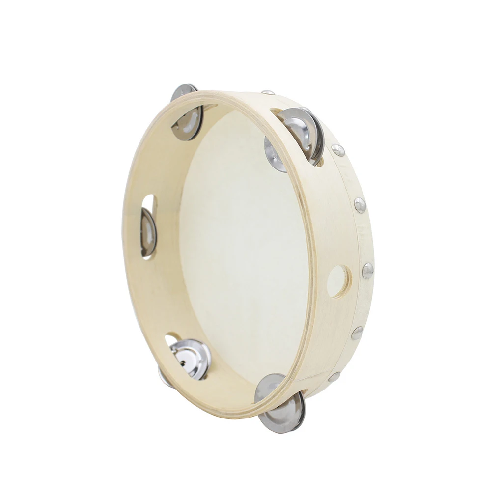 Tambourine Hand Drum Music Toys Percussion Single Row Bell Dancing KTV Entertainment Kindergarten School 8 Inch hand tambourine