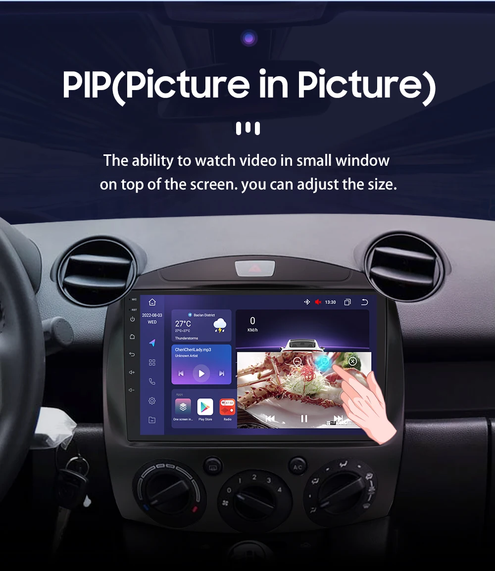 ZZPHKK Android 13 Autoradio Für Mazda 2 2007-2014 9 Zoll