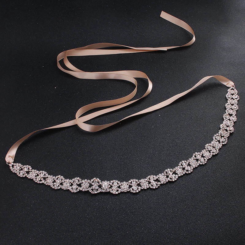 Handmade Rhinestone Belt Party Prom Bridal Wedding Sash Flower Belts for Women bridal waistband