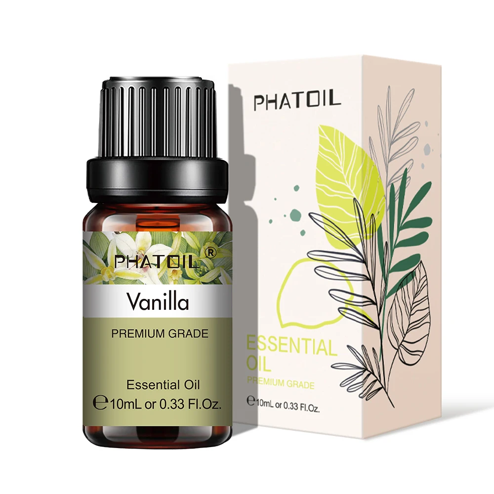 PHATOIL huile essentielle végétale naturelle 10ml Eucalyptus lavande bergamote vanille menthe poivrée 1 pièces huiles essentielles d'arôme pour diffuseur