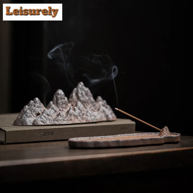 Old Rock Mud Chinese Incense Holder Water Fountain Decoration Incense Burners Aromatherapy Censer Tea Services Decoration Craft