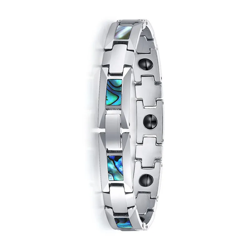 

Ikuinen Anti-scrated Tungsten Bracelet Men Natural Shell Hematite Magnetic Bracelet Health Energy Tungsten Bracelet Men