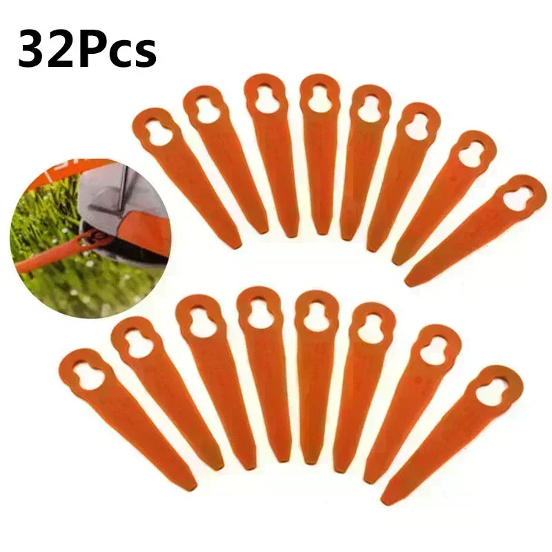 Strimmer Trimmer Parts Grass Trimmer Accessory Trimming Blade 32 &times; Plastic Cutter Blades For Stihl PolyCut 2-2 FSA 45 Lawnmower Grass Easy Trim Trimmer Garden Replacement Home Tools Parts