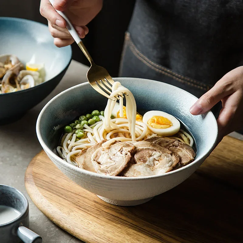 Japanese Ceramic 8inch Ramen Single Noodle Household Salad Bowl large Creative Special Restaurant Tableware ramen bowl ceramic noodle bowl