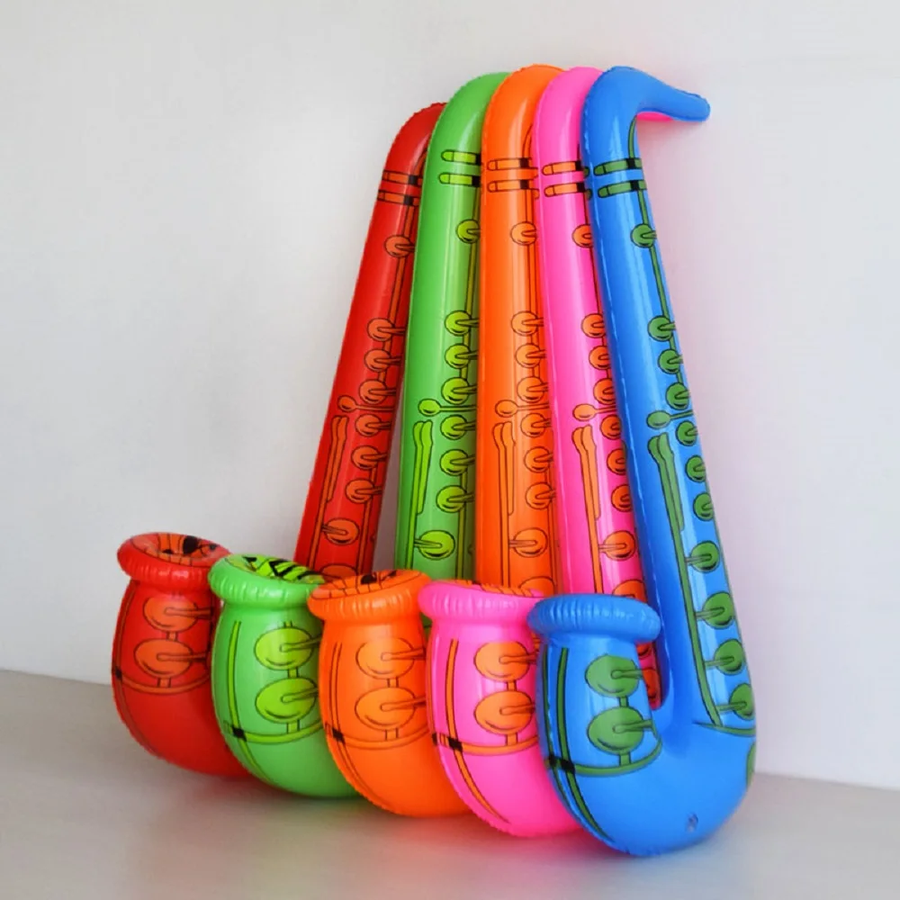 1pc aufblasbares Saxophon 70cm (27,56 Zoll) zufällige Farbe aufblasbares Instrument Hip Hop Disco Musik Party Dekorationen Requisiten Spielzeug Geschenk – Detail 8