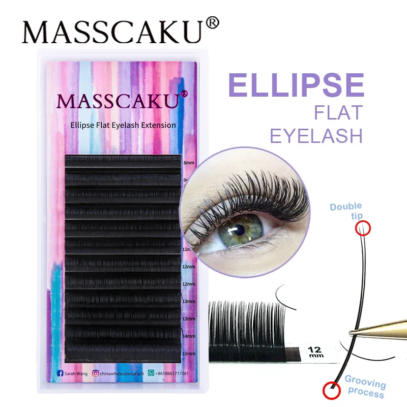 Hot sale professional private label soft black matte faux flat eyelash extensions light and flexible silk lashes extension