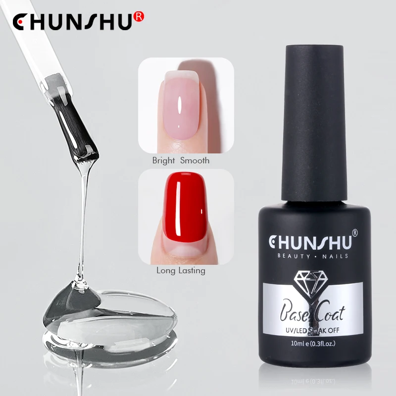 CHUNSHU 10ML Strong Base Coat Long Time Lasting Base Gel Nail Polish Transparent Fast Dry Nail Primer Prep Manicure Tools