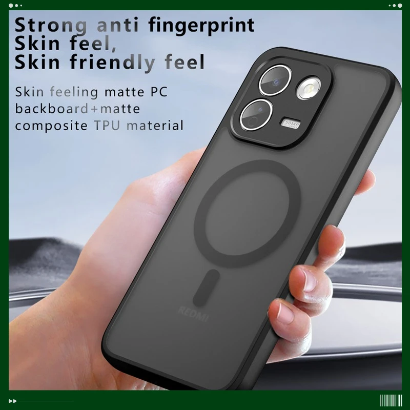 Enhanced Magnetic Shockproof Matte PC+TPU Anti-Fingerprint Phone Case