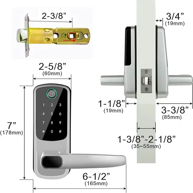 TTLOCK Wifi Electronic Smart Door Lock With Biometric Fingerprint / Password /Smart Card  / Key Unlock/ USB Emergency Charger 4