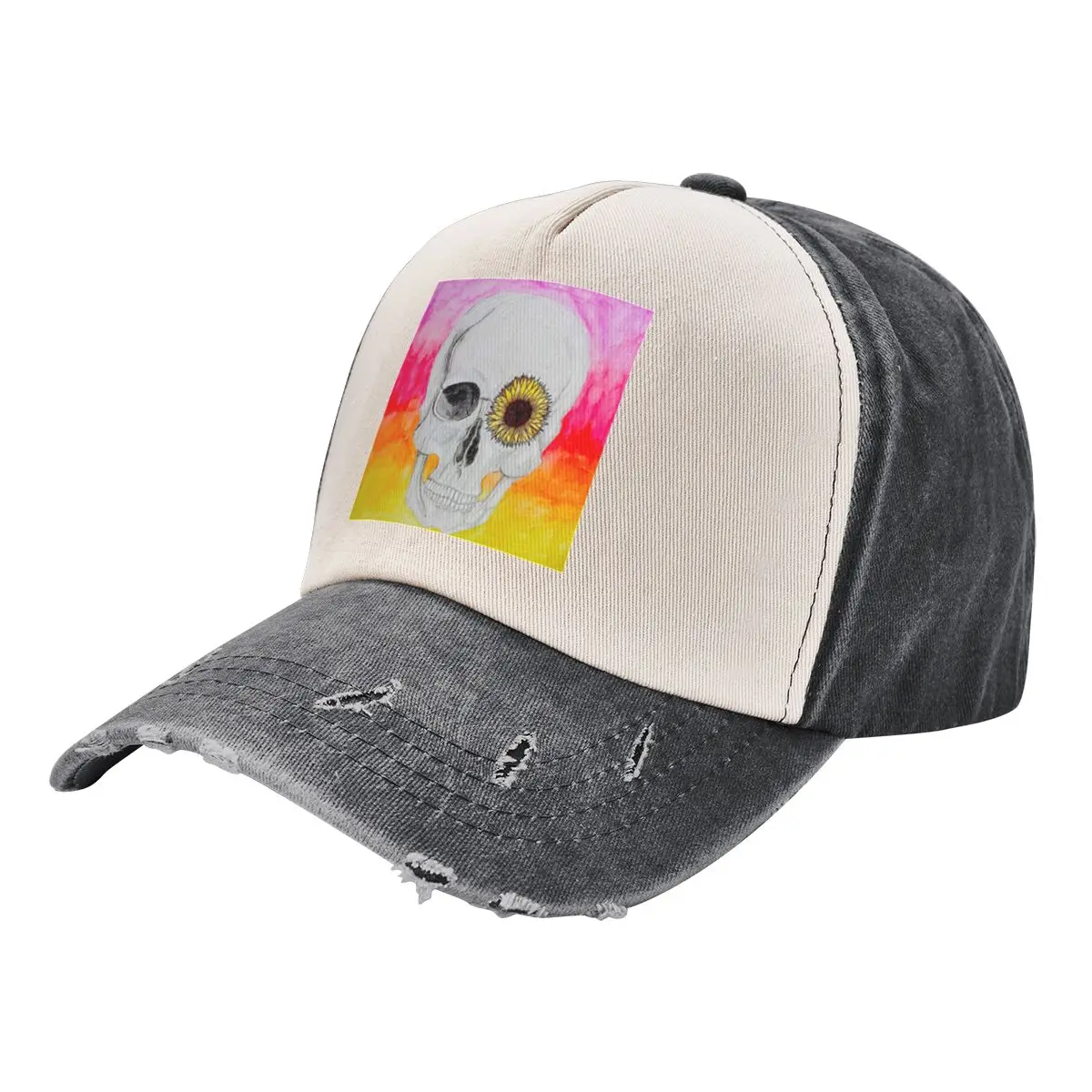 

Sunflower Skull Baseball Cap dad hat Luxury Hat Golf Cap Luxury Brand Designer Man Women's