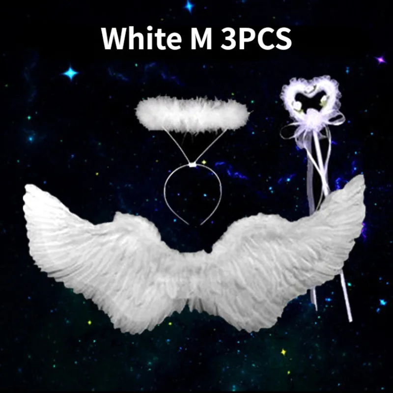 Anime Cosplay Wings Anime Cosplay Angel Wings White Feather Devil Wings Swallow Shaped Kids Adult Performance Feather Bride Flower Child Dress