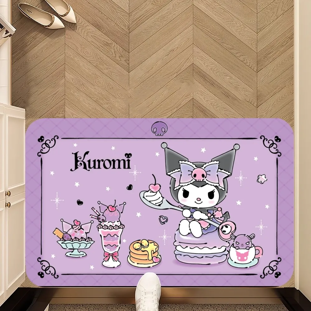 

Напольный коврик MINISO Sanrio Kuromi, нескользящий мат для спальни, балкона, украшение гостиной