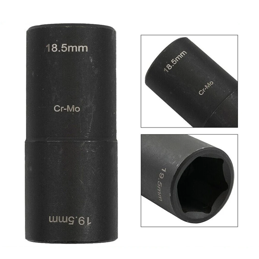 

For Ford-Chrysler Wheel Nut Disassembly Sleeve 1/2 Dr 18.5mmx19.5mm Damaged Lug Socket Tool Deep Length Flip Repair Kit Sets