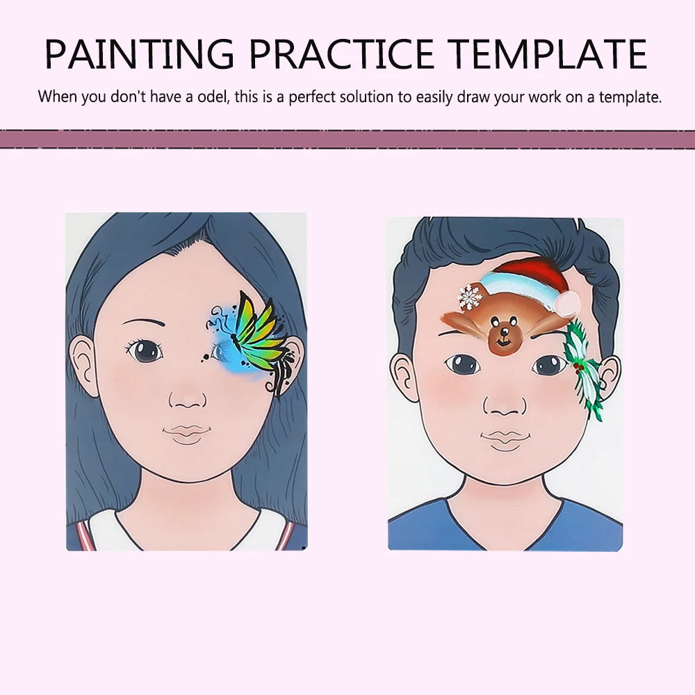 Painting Practice Template Non Toxic And Washable Reusable Face Paint Exercise Board For Body Art Painting Halloween Party