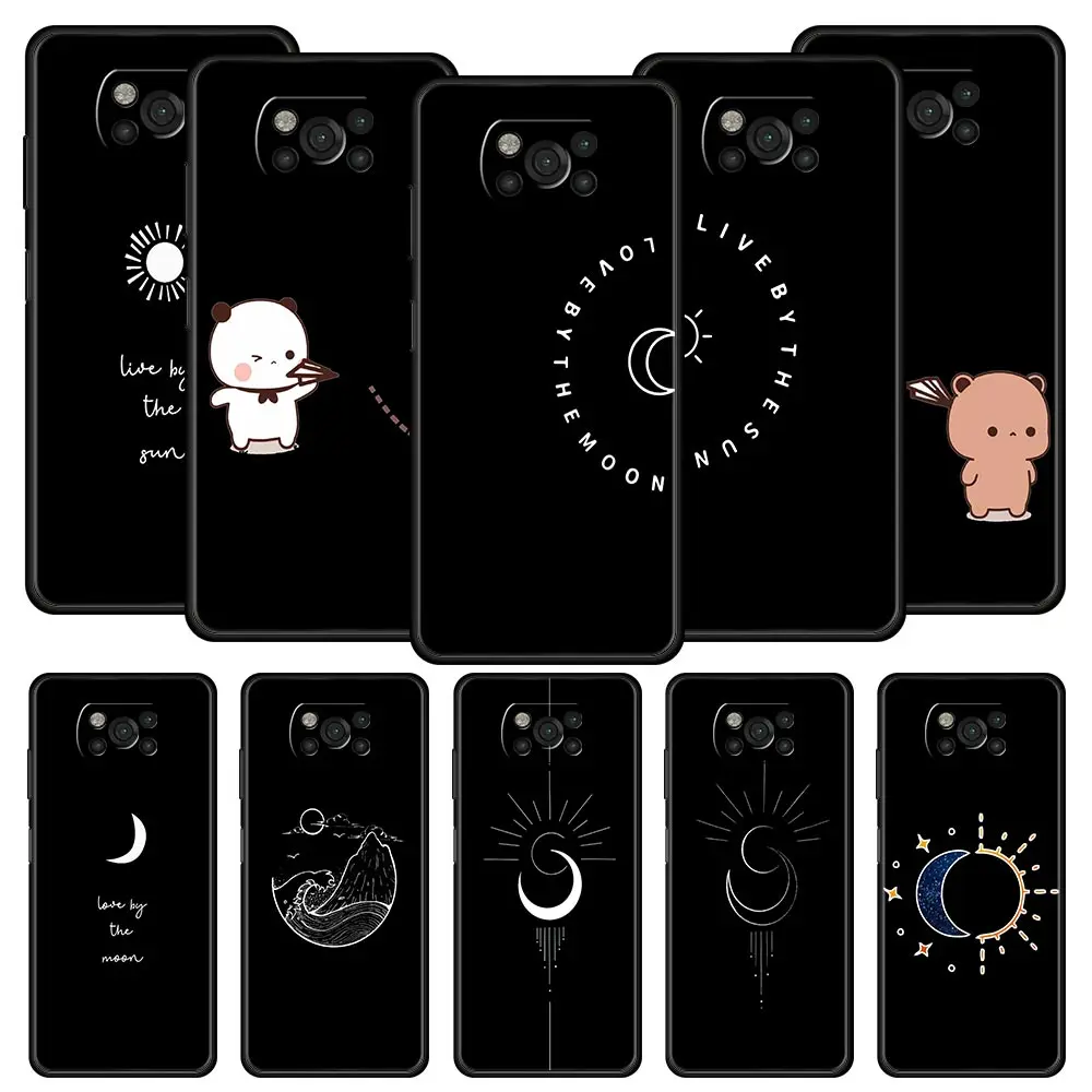 Romantic Black and White Love Sun Moon Phone Case Cover