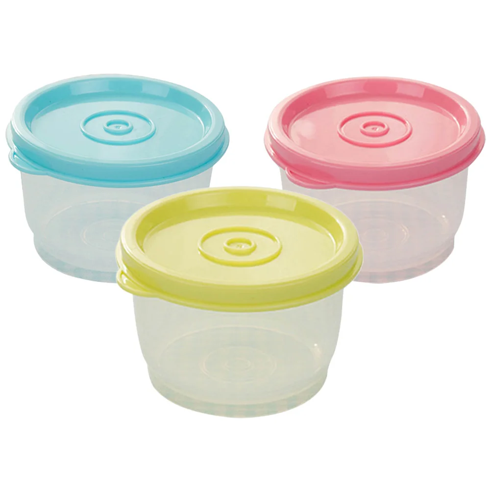 

3 Pcs Small Crisper Box Fresh Food Storage Container Fruit Vegetable Containers Produce Saver Mini For Fridge Kitchen with Lid